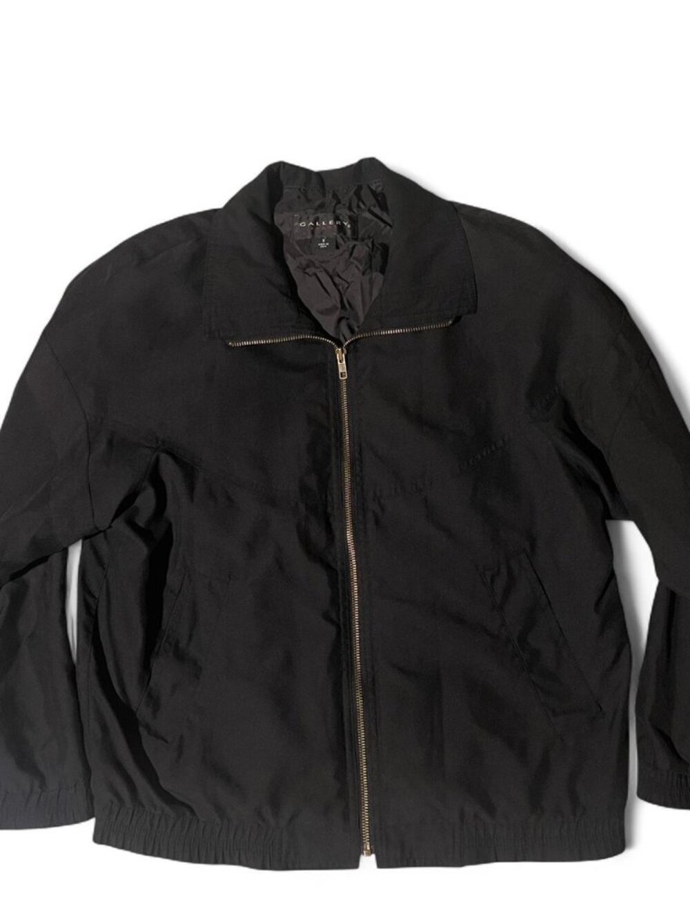 Gallery Sport Black Lightweight Bomber Jacket - Men's Small - Full Zip Minimalis